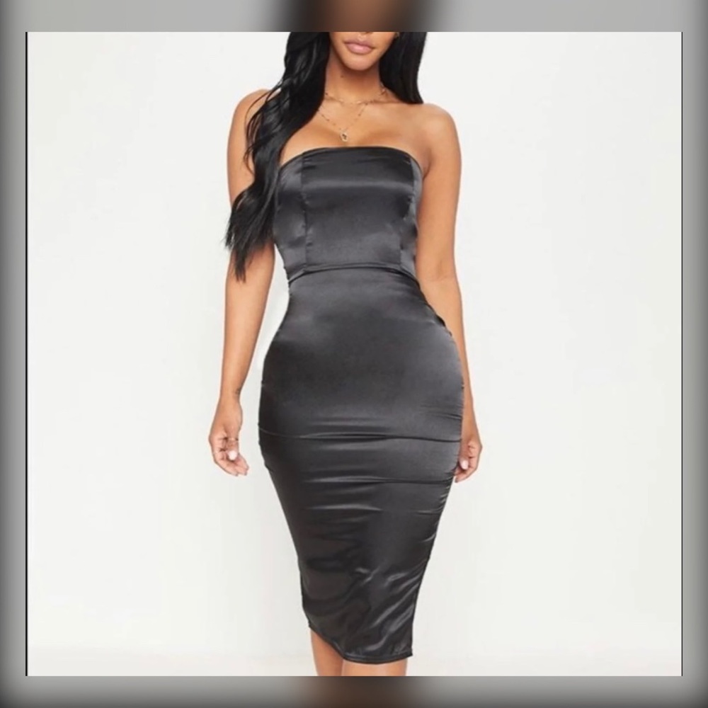 NWT - Pretty Little Thing - Satin Strapless Dress